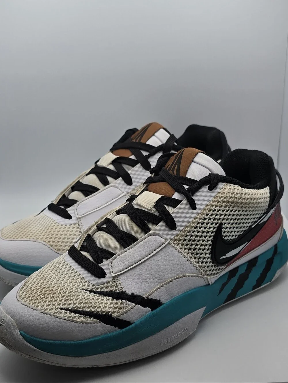 Nike Multicolor Athletic Shoe - White, Teal, Black, Red, Brown